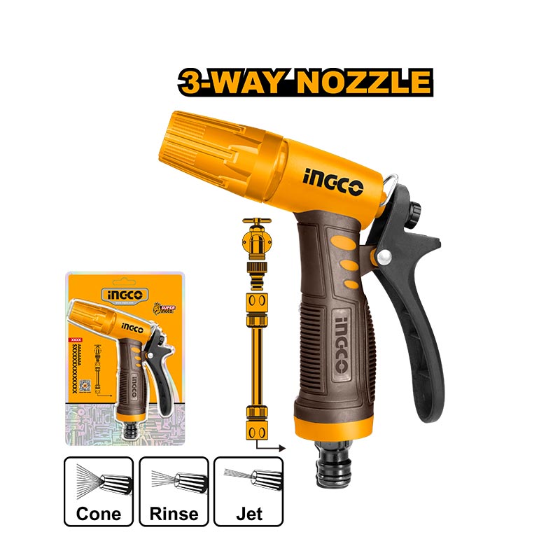 INGCO 3-Way Plastic Trigger Nozzle - HWSG032