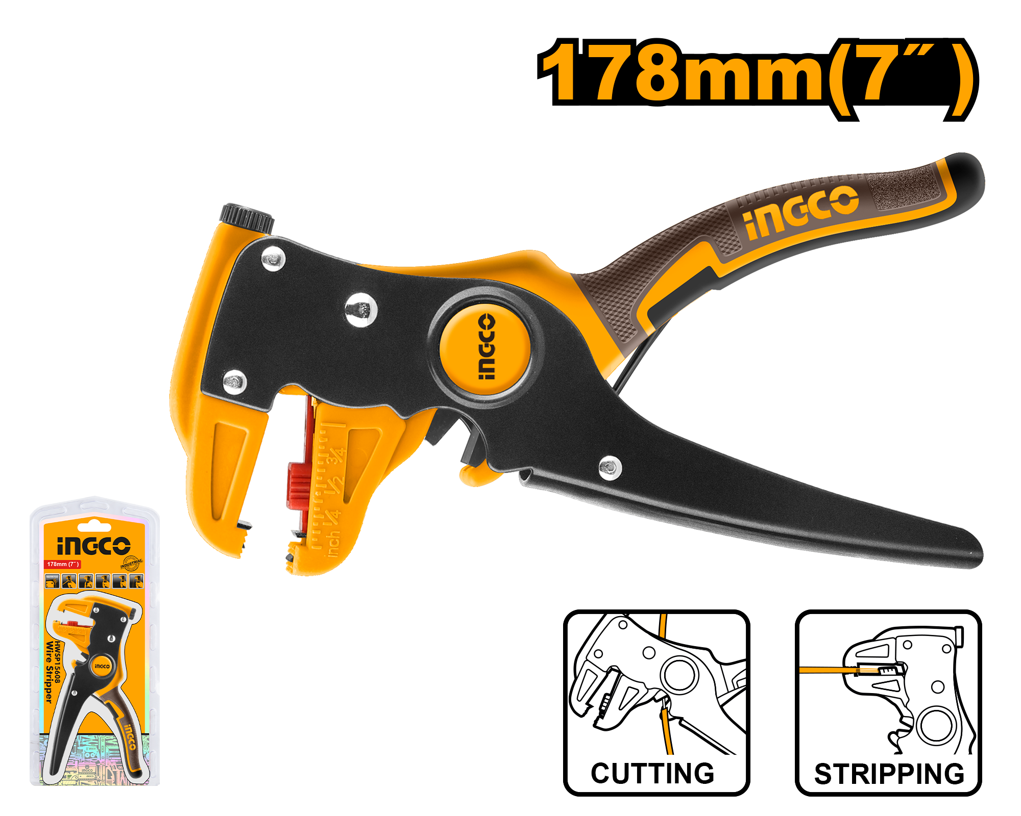 INGCO 178MM (7") Wire Stripper - HWSP15608