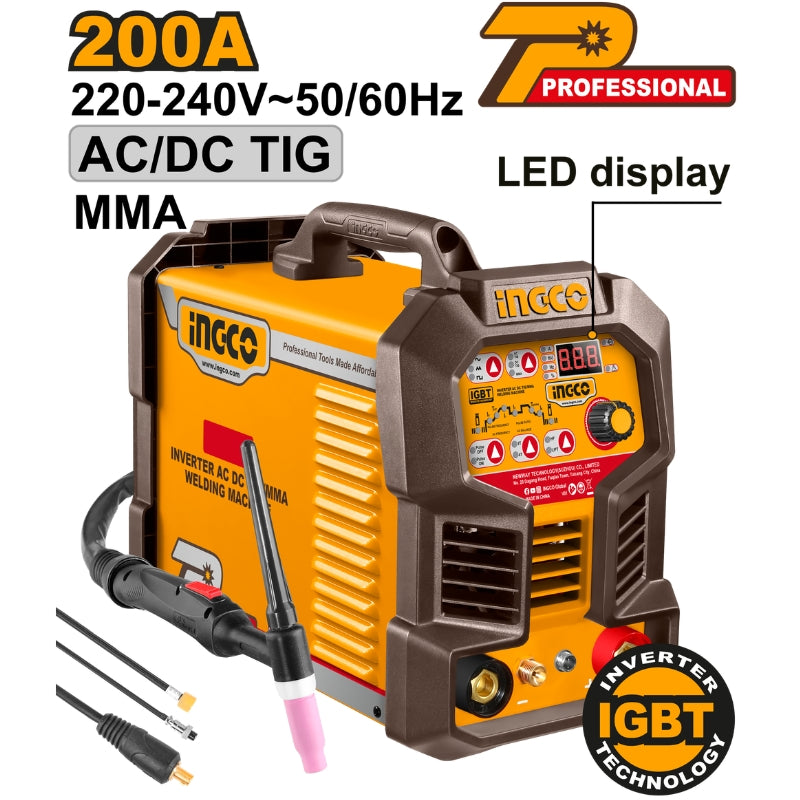 INGCO Inverter AC DC TIG/MMA Welding Machine - ING-ACDCTIG20068