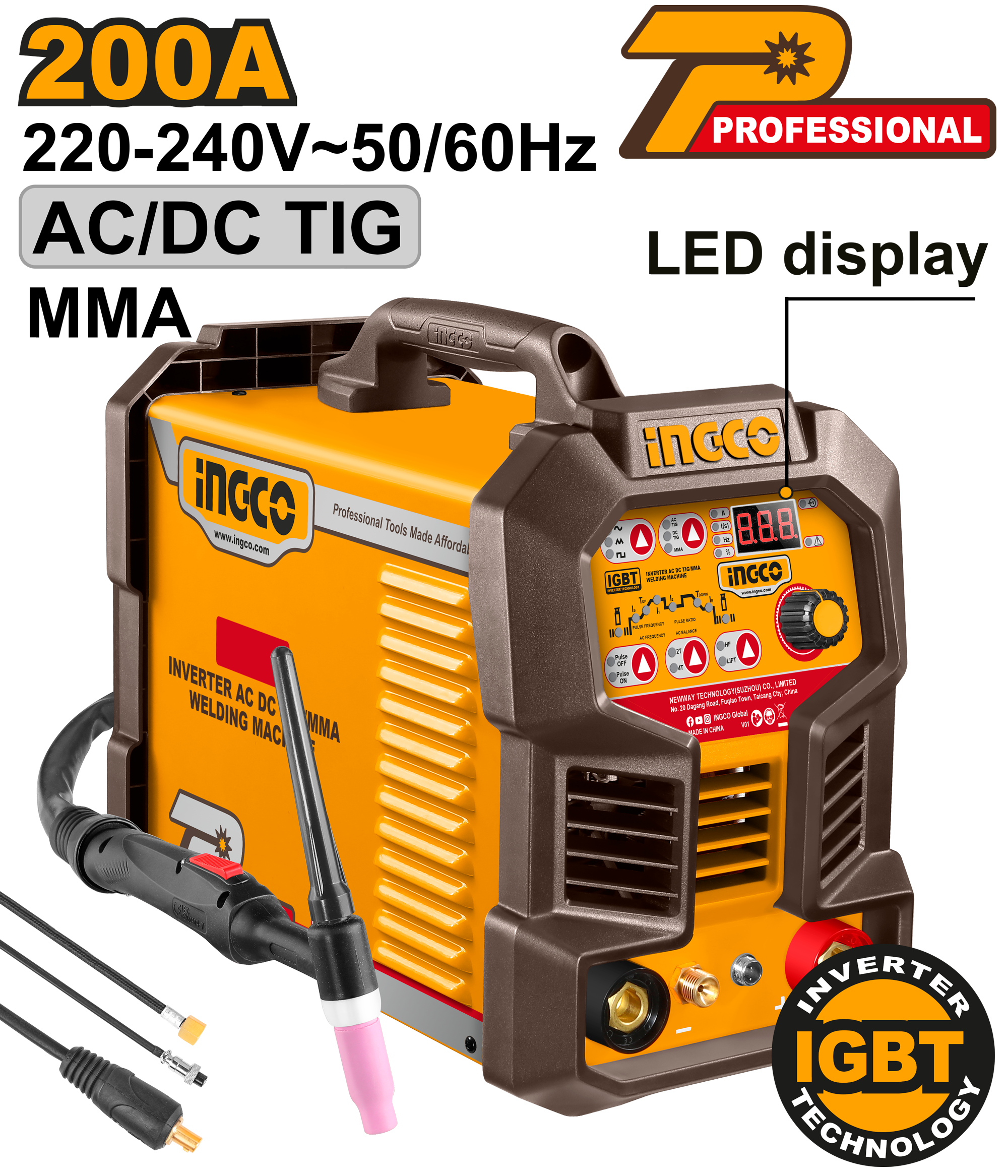 INGCO Inverter AC DC TIG/MMA Welding Machine - ING-ACDCTIG20068