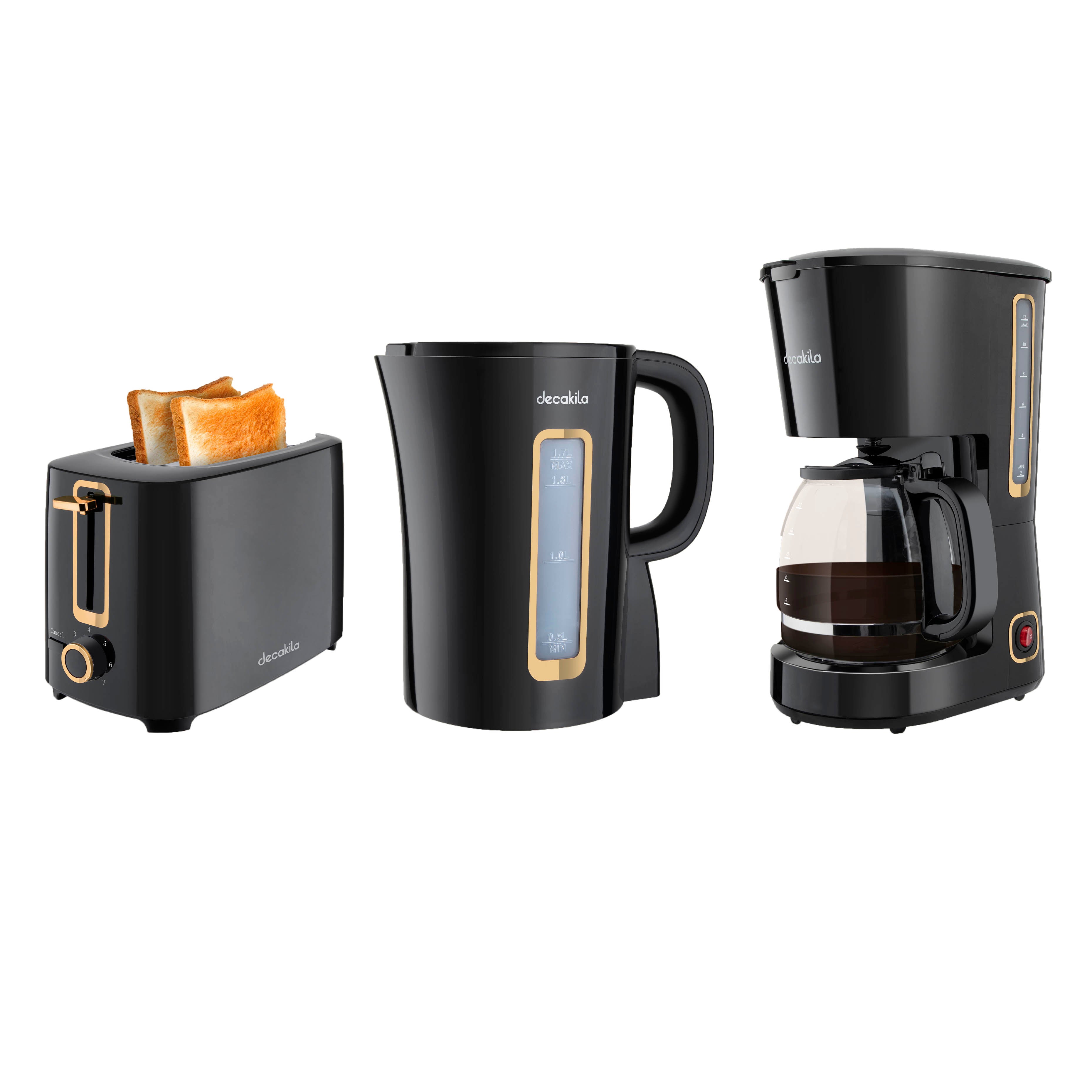 DECAKILA 3-Piece Kitchen Appliance Set, Kettle, Toaster & Coffee Maker - KECF005B