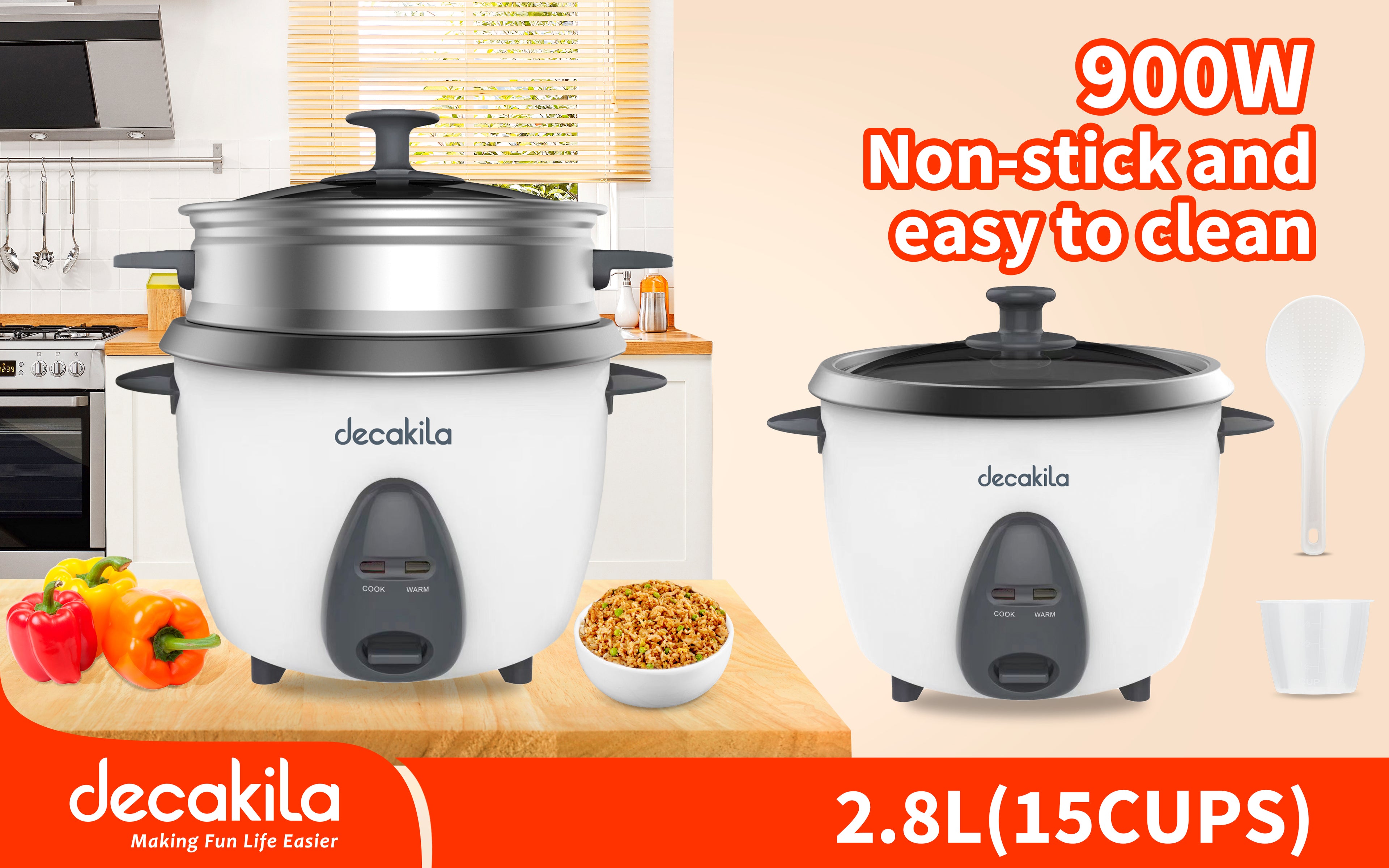 DECAKILA 1.5L 500W Rice Cooker - KEER035W