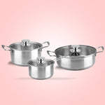 DECAKILA 6PCs Stainless Steel Cookware Set - KMEP049M