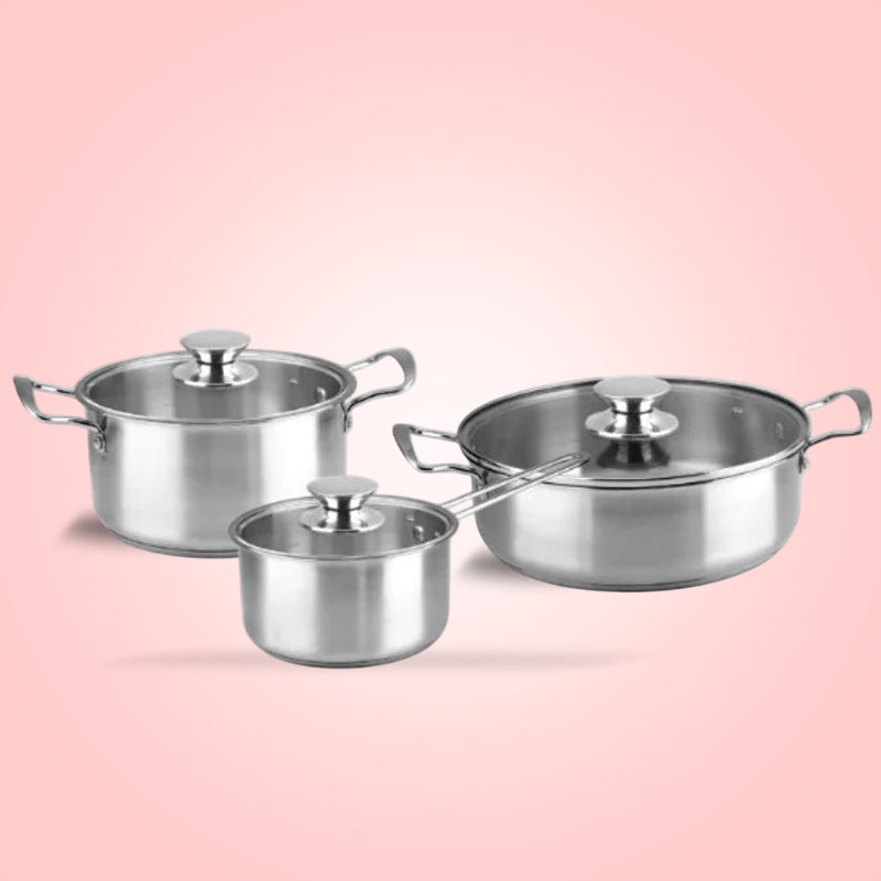 DECAKILA 6PCs Stainless Steel Cookware Set - KMEP049M
