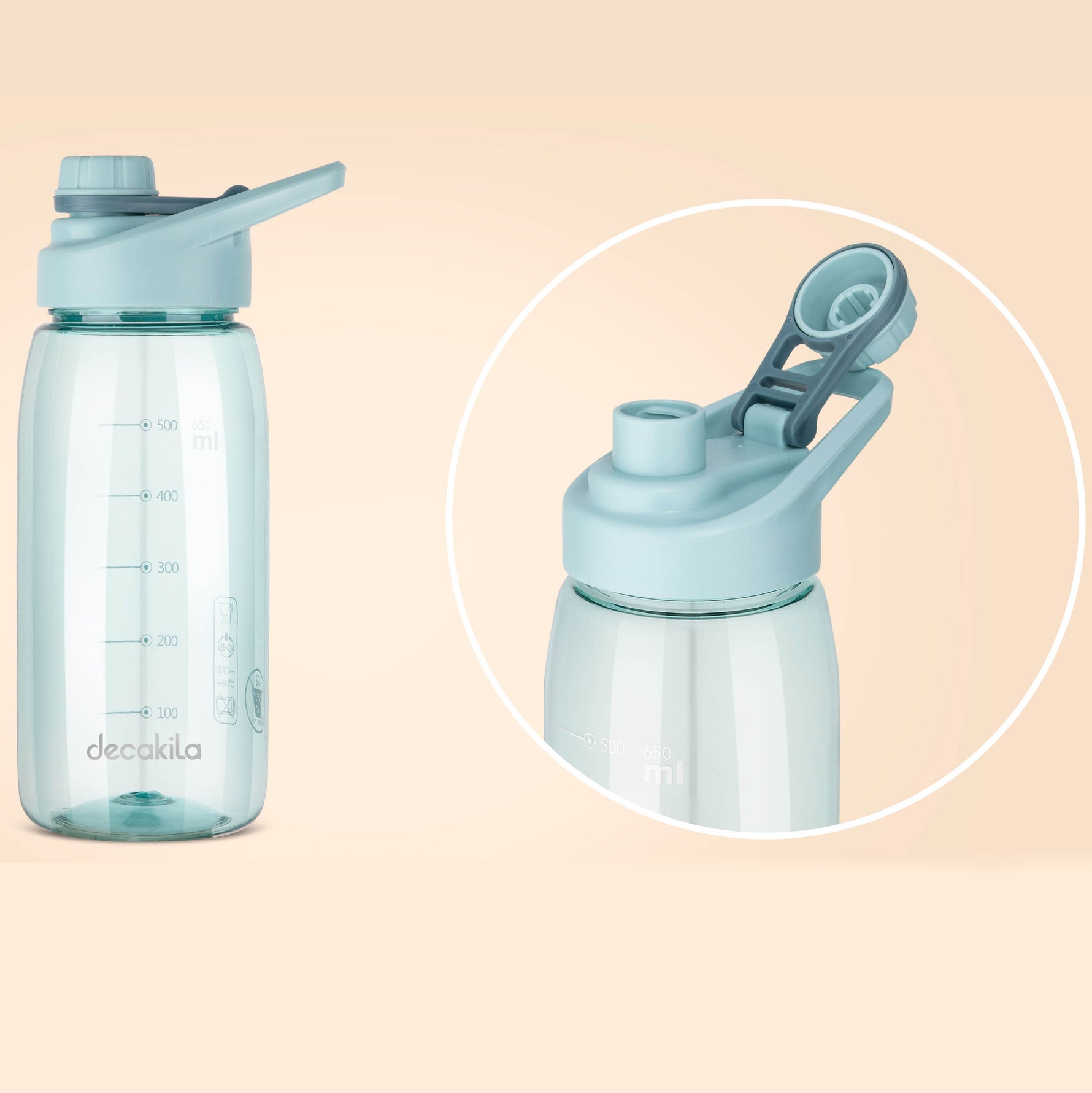 DECAKILA Plastic Water Bottle 650ml - KMTT025L