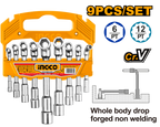 INGCO 9 PCs Set L-Angled Socket Wrench Set (Whole Body Drop Forged Non Welding) - LASWT0901