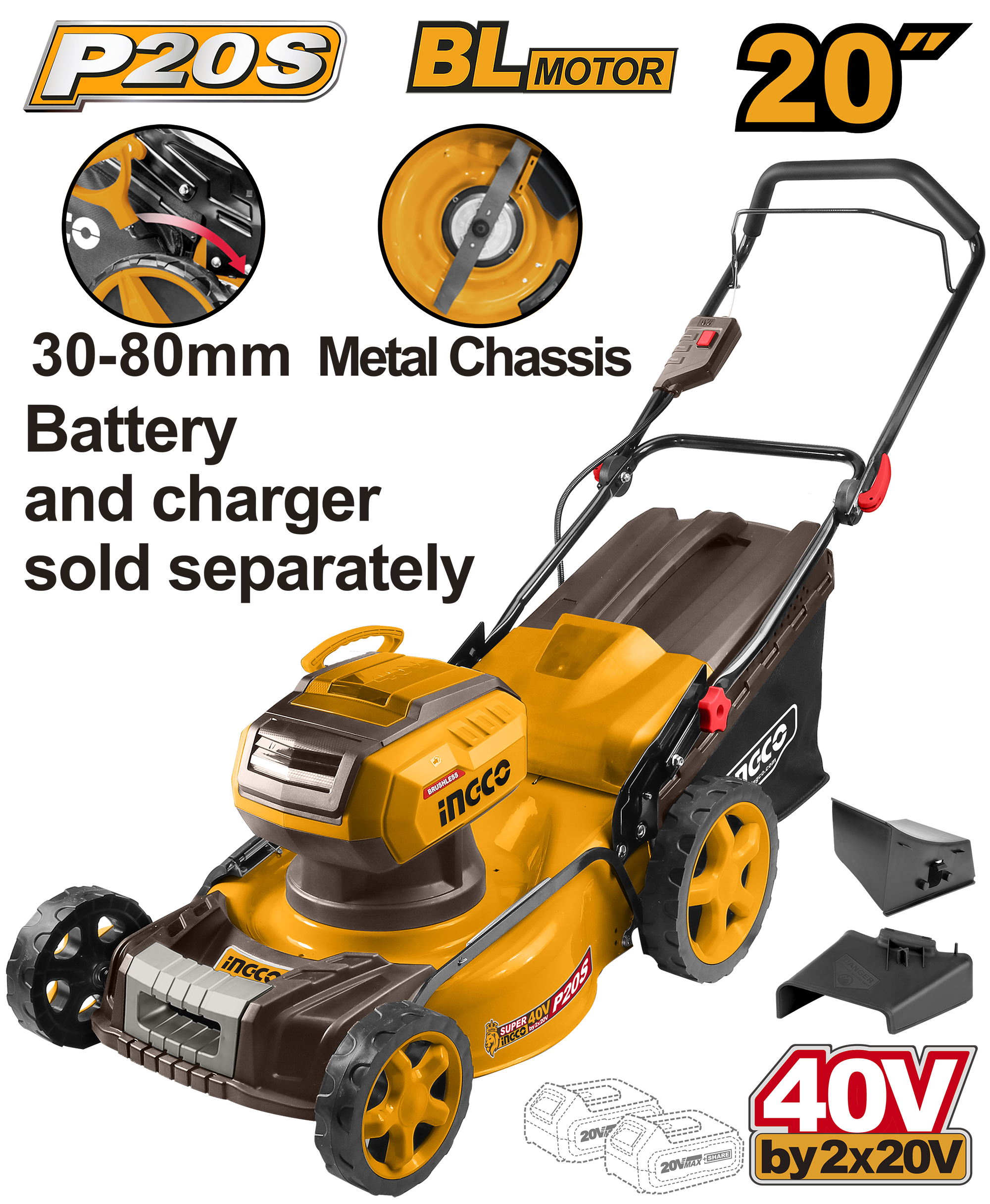 INGCO Cordless Lawn Mower - LMLI4020