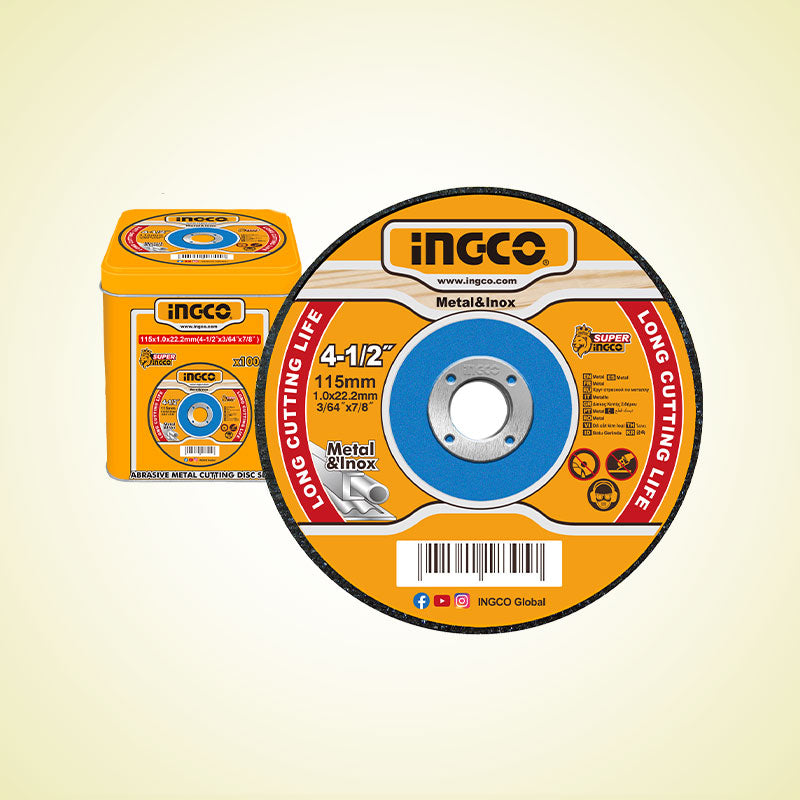 INGCO 100PCs 115x1.0MM Abrasive Metal Cutting Disc Set - MCD10115100