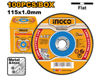 INGCO 100PCs 115x1.0MM Abrasive Metal Cutting Disc Set - MCD10115100