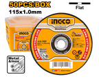 INGCO 50PCs 115x1.0MM Abrasive Metal Cutting Disc Set - MCD1011550
