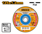 INGCO 125x1.2MM Abrasive Metal Cutting Disc - MCD121251