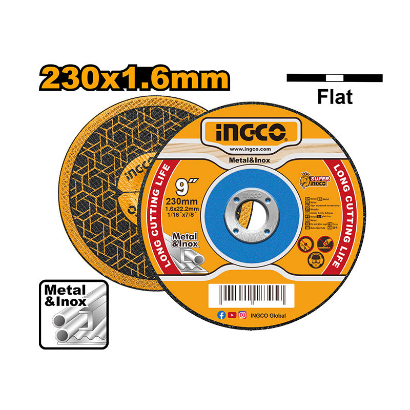 INGCO 230x1.6MM Abrasive Metal Cutting Disc - MCD162301