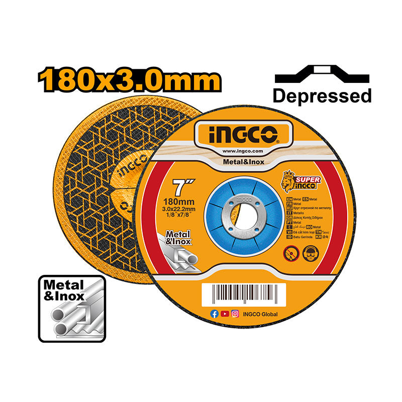 INGCO 180x3.0MM Abrasive Metal Cutting Disc - MCD301801