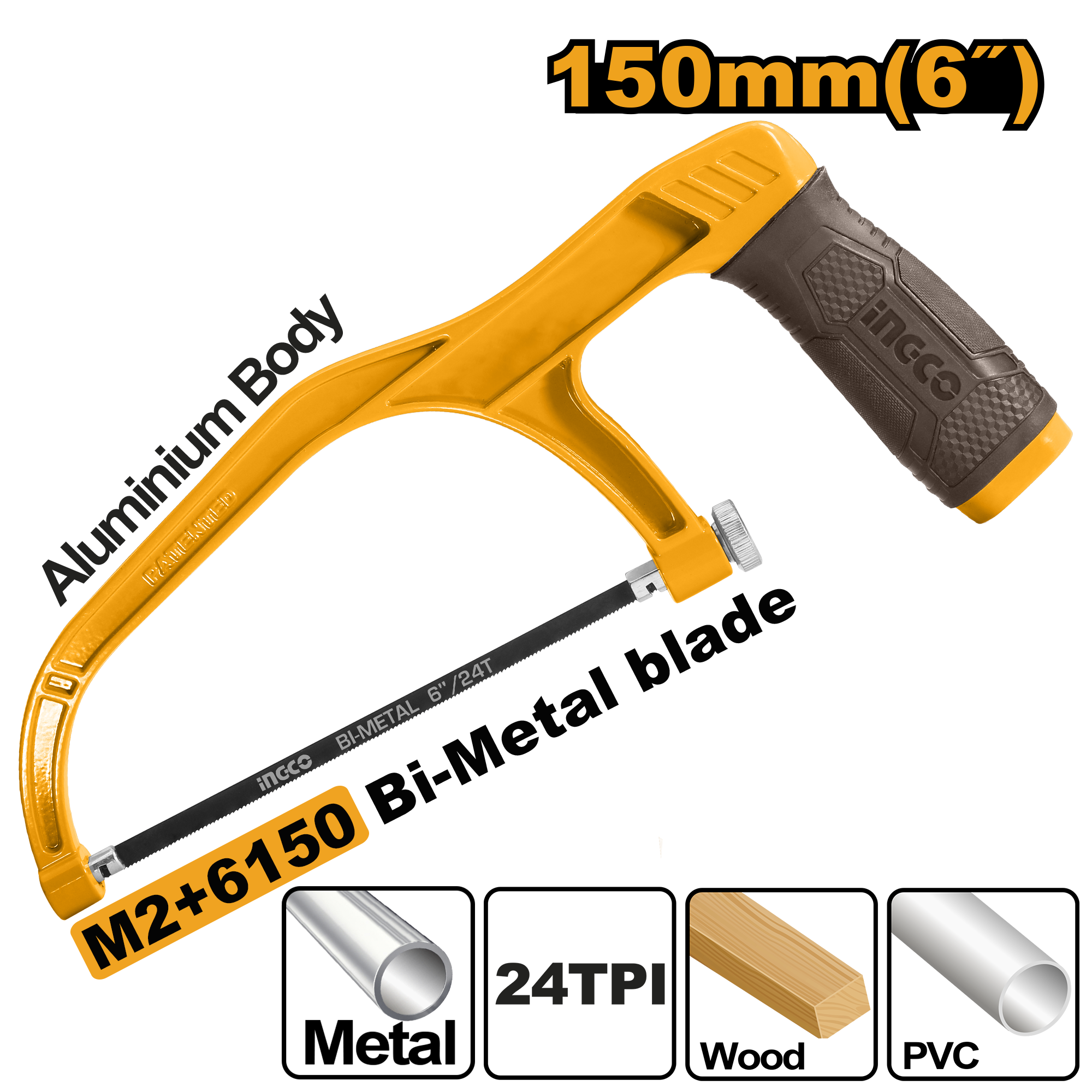 INGCO 150MM (6") Mini Hacksaw Frame - MHHF1503 Main image