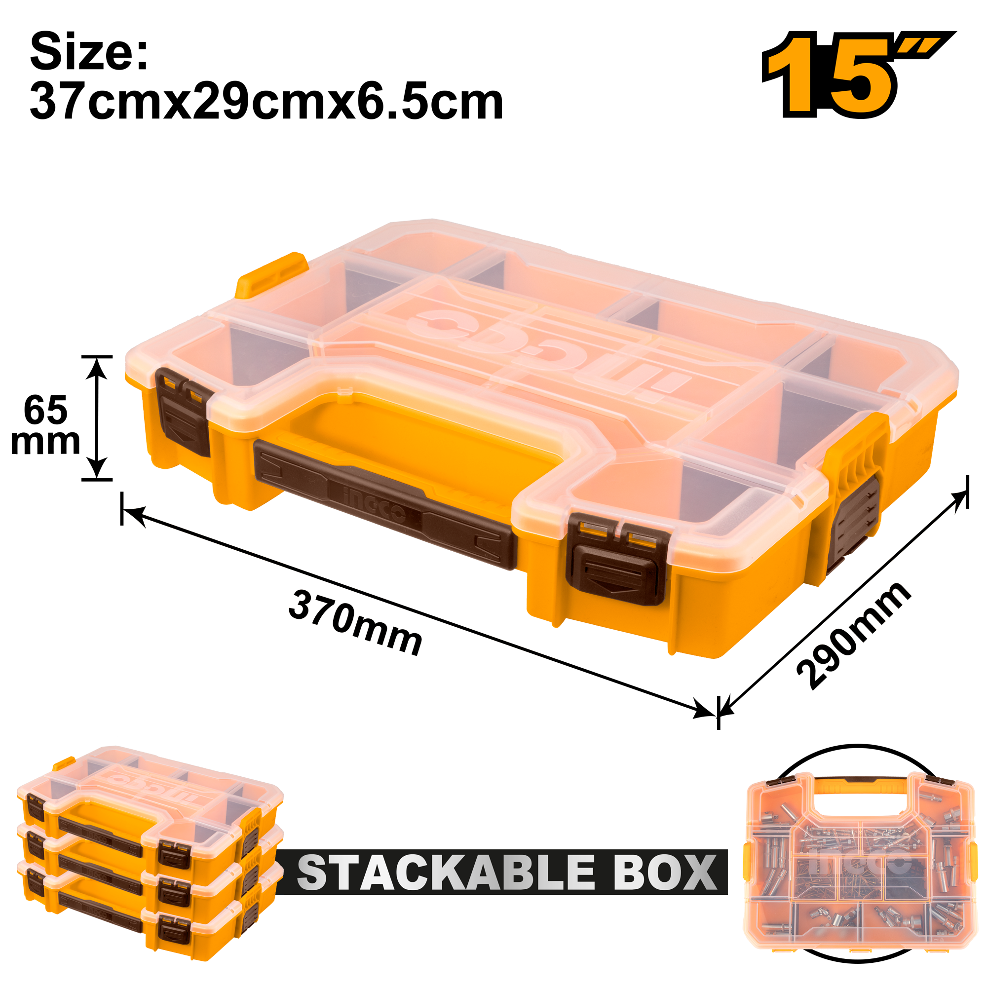 INGCO 15" Plastic Organizer - PBX1511