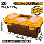 INGCO 508x296x261MM 20" Plastic Toolbox - PBX2001