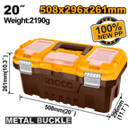 INGCO 508x296x261MM 20" Plastic Toolbox - PBX2002
