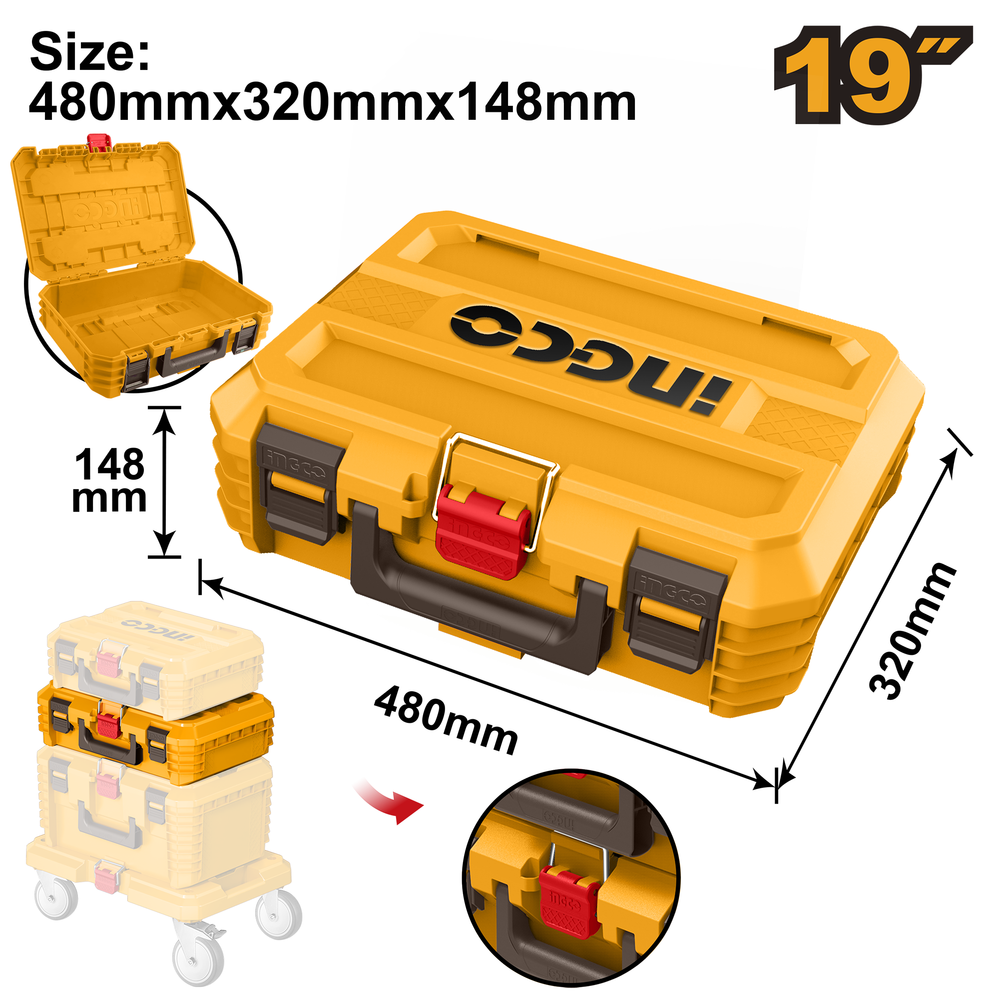 INGCO 19" Stackable Toolbox - PBXS102 Main image