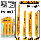 INGCO 150MM (6") 10PCs Reciprocating Saw Blades Set - RSB1001
