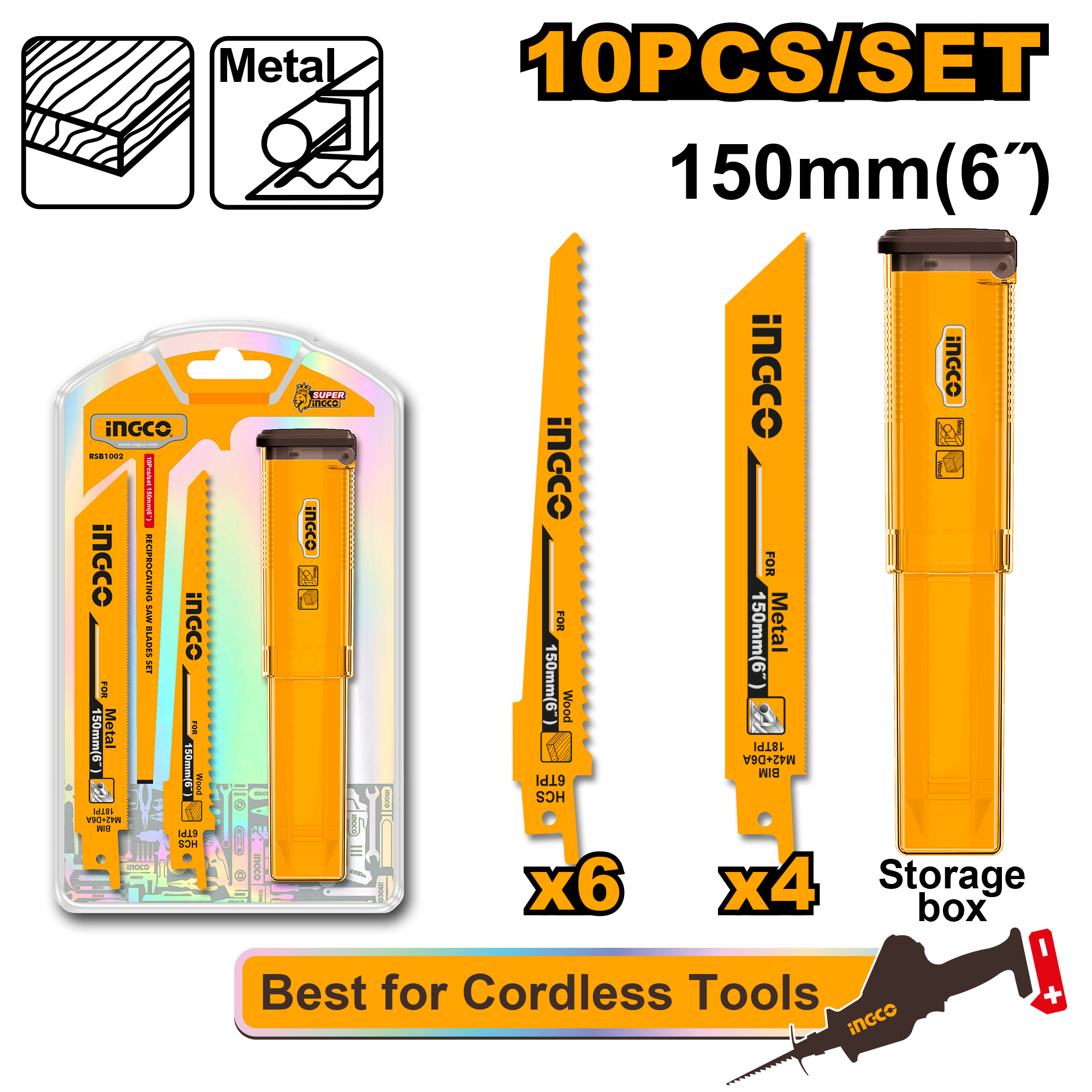 INGCO Reciprocating Saw Blades Set  - RSB1002