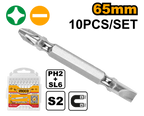 INGCO 65MM 10PCs Screwdriver Bits - SDB21HL133