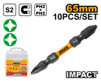 INGCO 65MM 10PCs Impact Screwdriver Bits - SDBIM21PH233