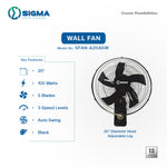 SIGMA 20 Inch Wall Fan