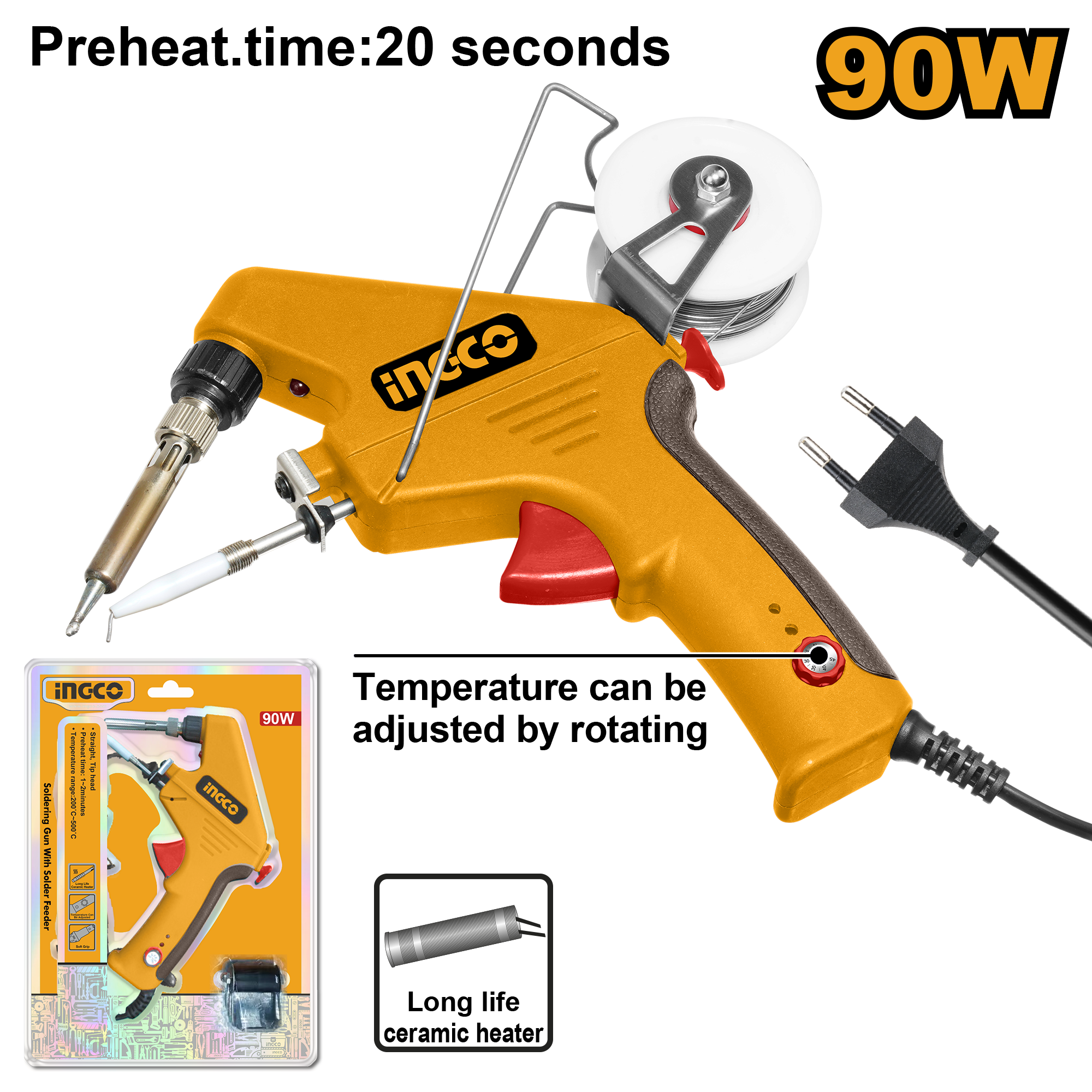 INGCO Soldering Gun with Solder Feeder - SI016732