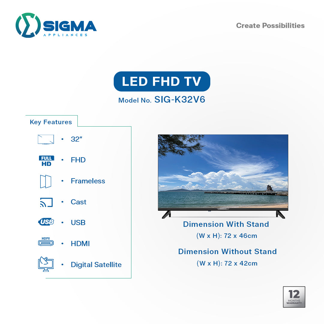 Sigma 32 Inch LED HD TV available at HomeCart Ghana