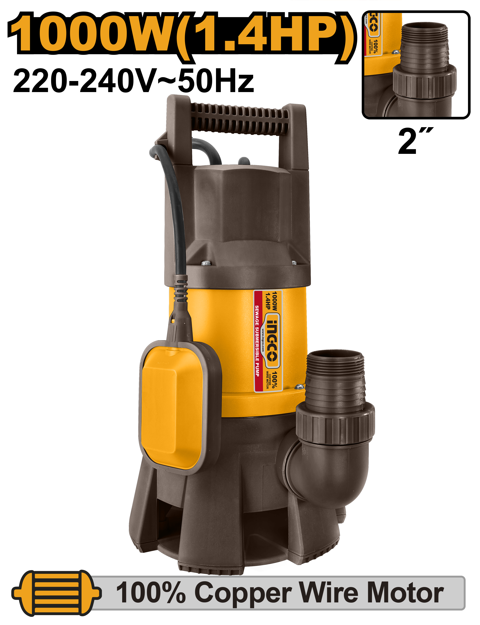 INGCO Sewage Submersible Pump - SPD10001