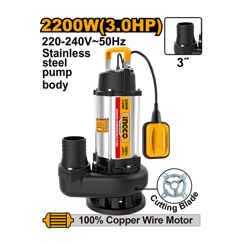 INGCO Sewage Submersible Pump - SPDB220068