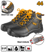 INGCO Steel Toe Cap & Midsole Safety Boots - SSH04S1P.42, 44& 45