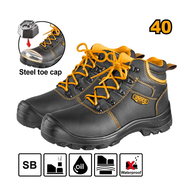 INGCO Steel Toe Cap Safety Boots - SSH04SB.38, 40, 41, 42, 44, 45 & 46
