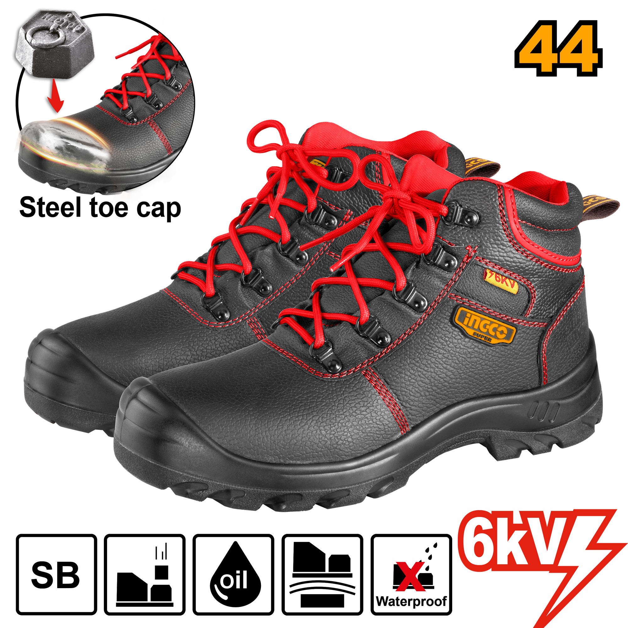 INGCO Steel Toe Cap Insulated Safety Boots - SSH07IDSB.44 & 45 Main image