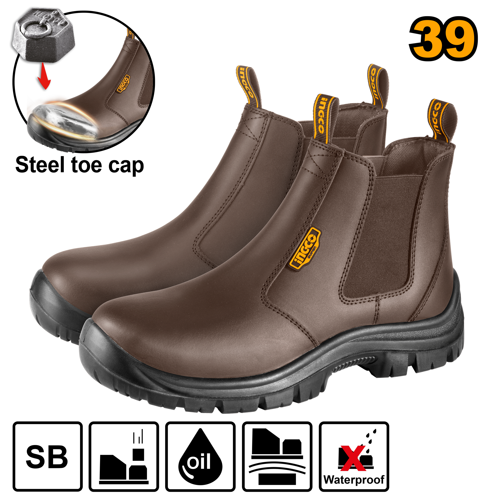 INGCO Steel Toe Cap Safety Boots - SSH08SB.39, 41, 42, 43, 44, 45 & 46 Main image
