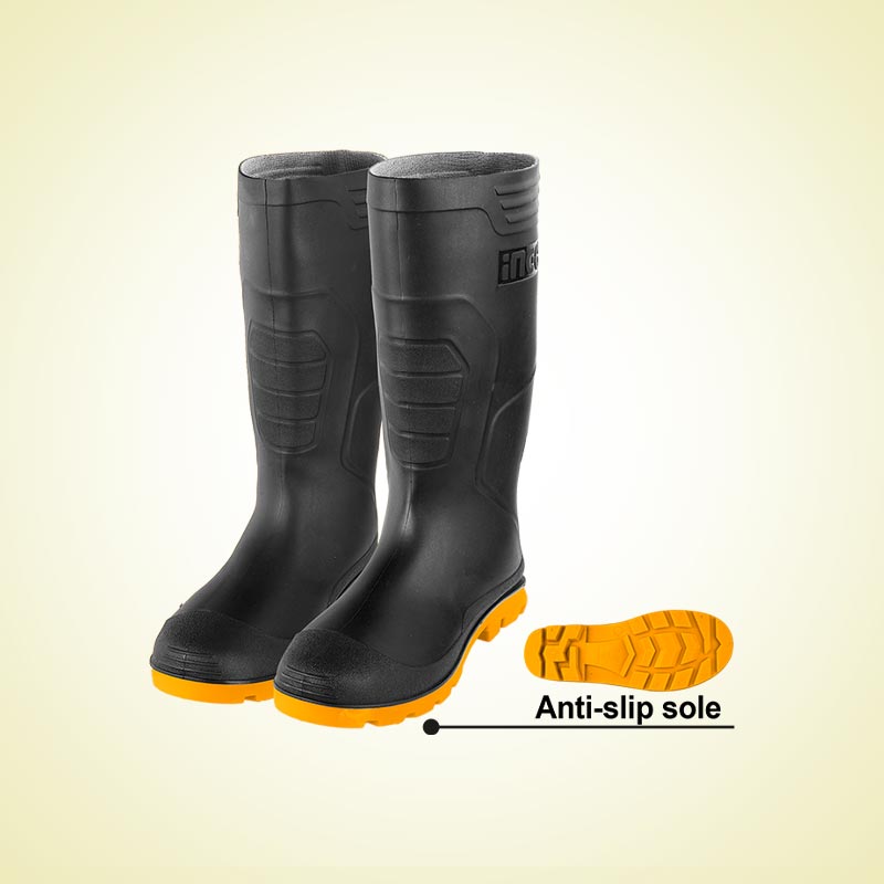 INGCO 100% New PVC, Anti-Slip Sole, 37CM Rain Boots - SSH092LYB SIZES 39, 41, 42, 43, 44, 45, 46