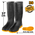 INGCO 100% New PVC, Anti-Slip Sole, 37CM Rain Boots - SSH092LYB SIZES 39, 41, 42, 43, 44, 45, 46