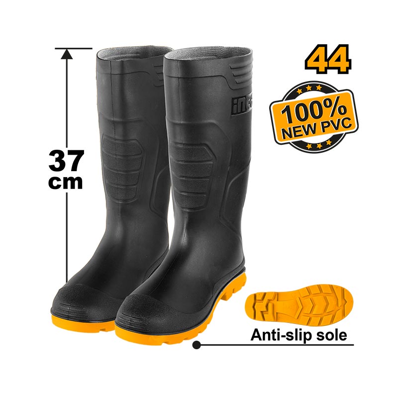 INGCO 100% New PVC, Anti-Slip Sole, 37CM Rain Boots - SSH092LYB SIZES 39, 41, 42, 43, 44, 45, 46