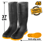 INGCO 100% New PVC, Anti-Slip Sole, 37CM Rain Boots - SSH092LYB SIZES 39, 41, 42, 43, 44, 45, 46