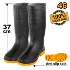 INGCO 100% New PVC, Anti-Slip Sole, 37CM Rain Boots - SSH092LYB SIZES 39, 41, 42, 43, 44, 45, 46