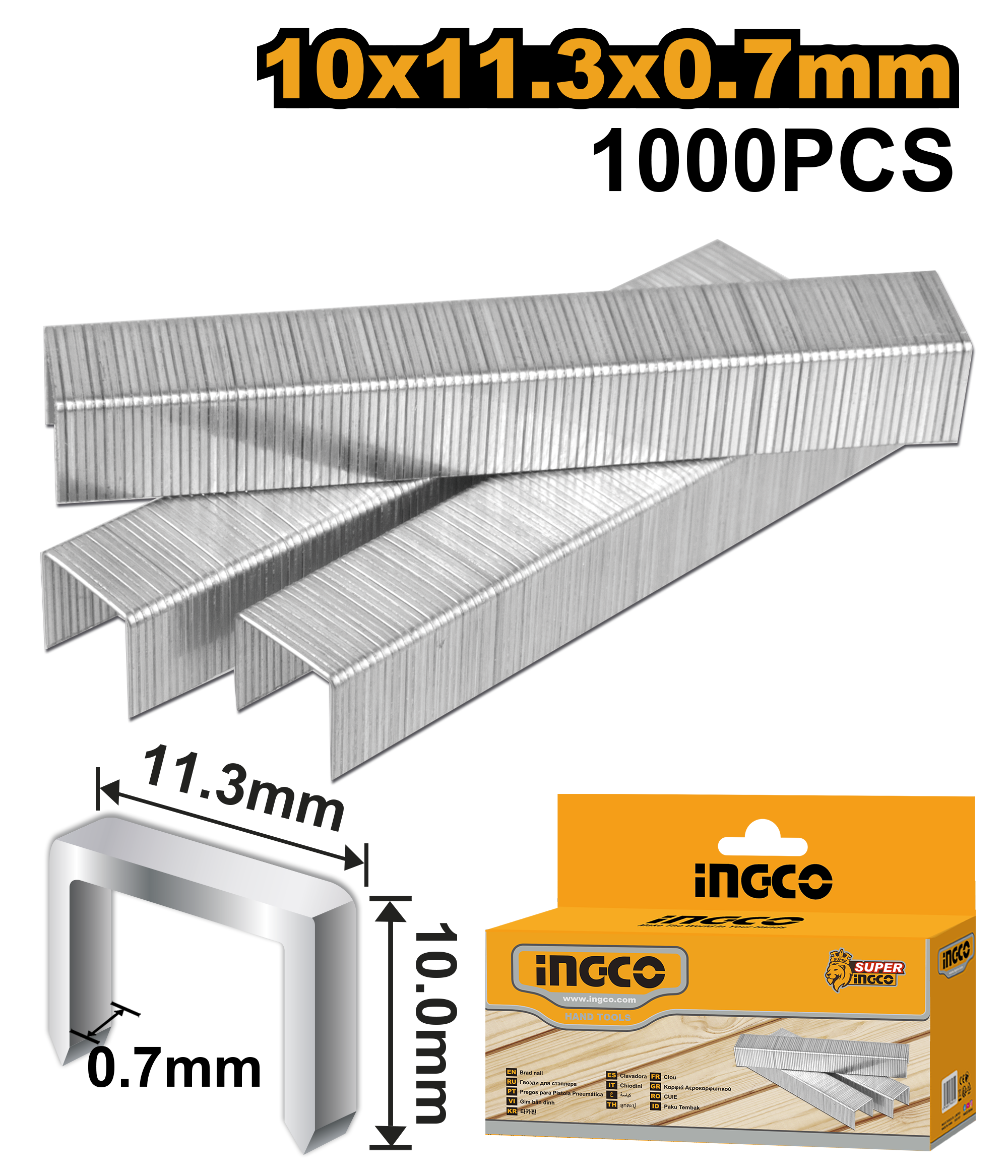 INGCO 10x11.3x0.7MM Staples - STS0110