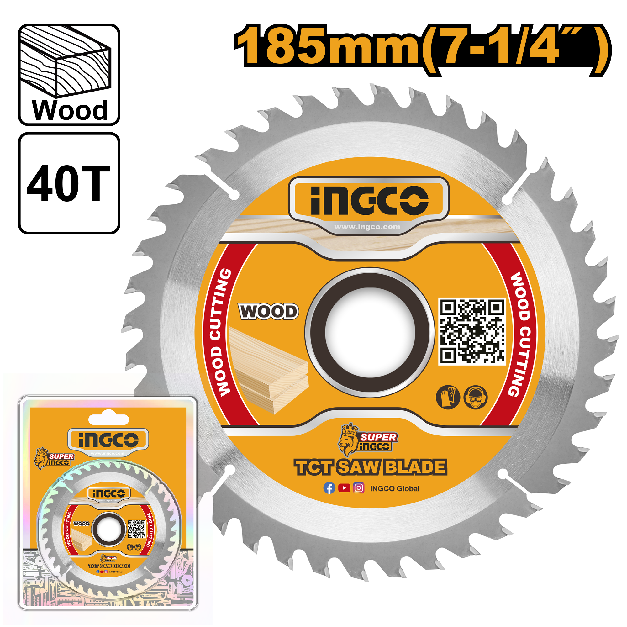 INGCO 185MM (7-1/4") TCT Saw Blade - TSB118515