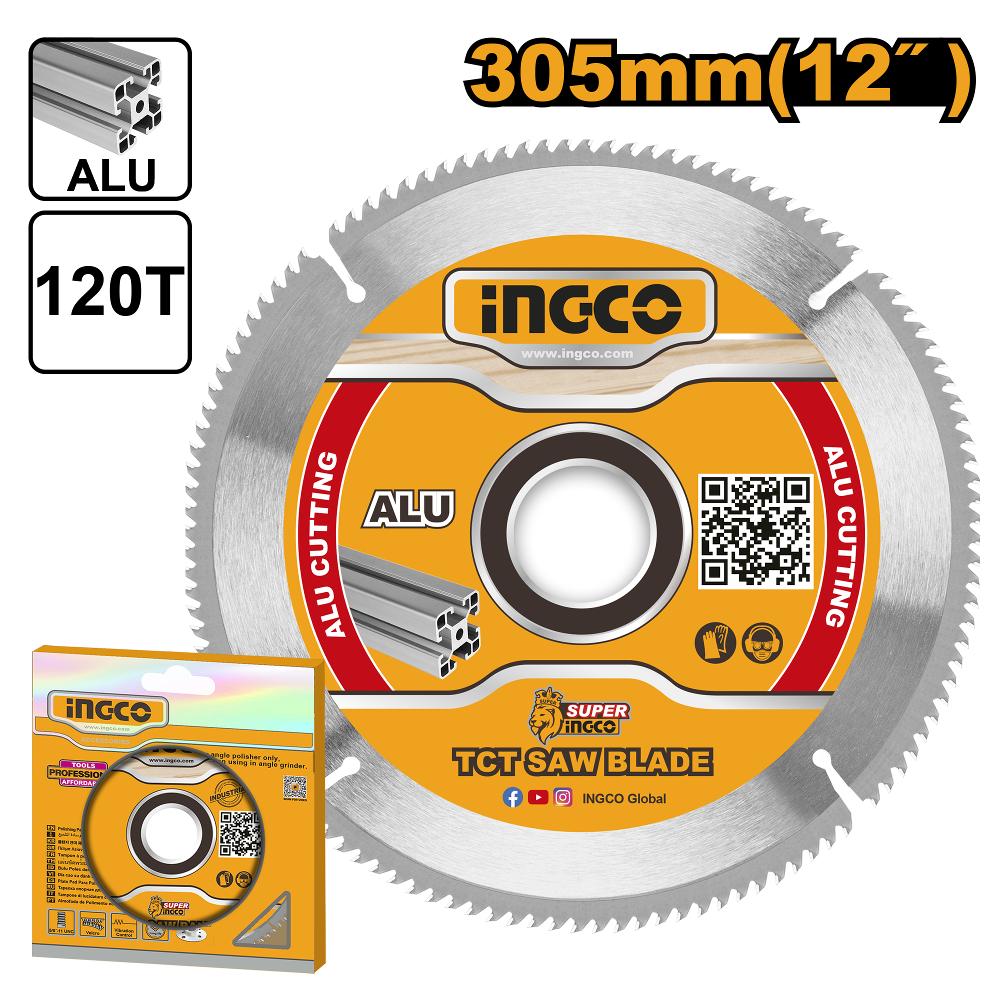 INGCO 305MM (12") TCT Saw Blade for Aluminum - TSB3305212
