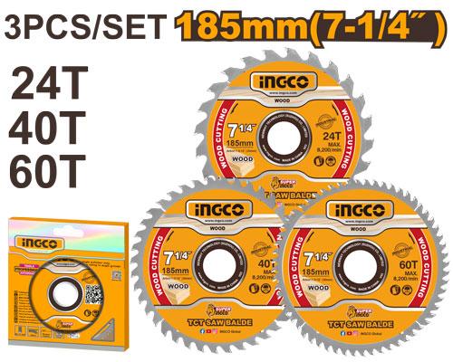 INGCO TCT saw blades set (3 Pcs/set) - TSB51852153