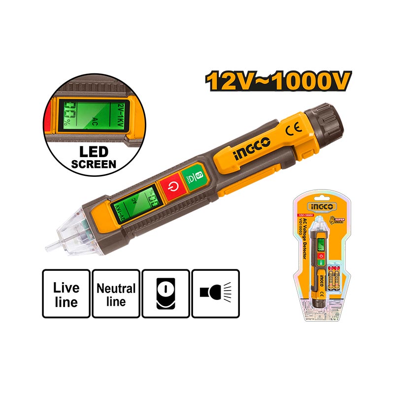 INGCO 12V-1000V AC Voltage Detector - VD210003