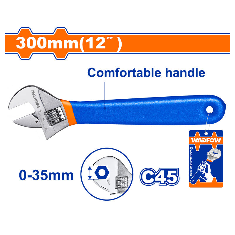 WADFOW 300MM (12"), 0-35MM Adjustable Wrench - WAW5112