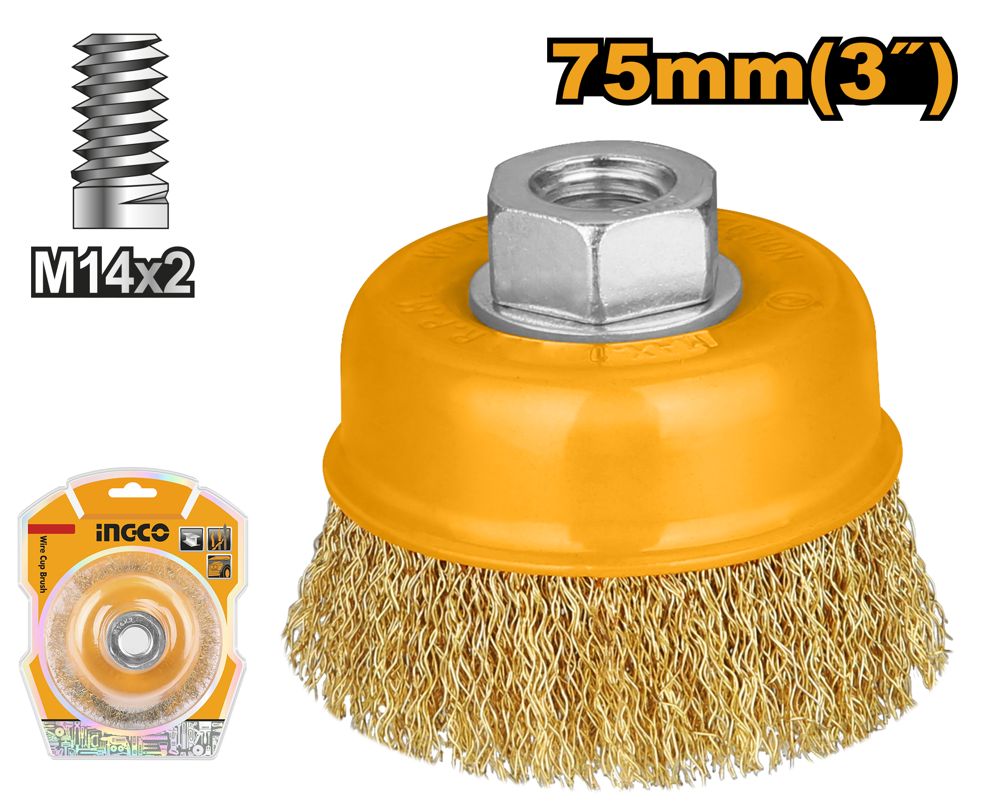 INGCO 75MM (3") Wire Cup Brush - WB10751 Main image