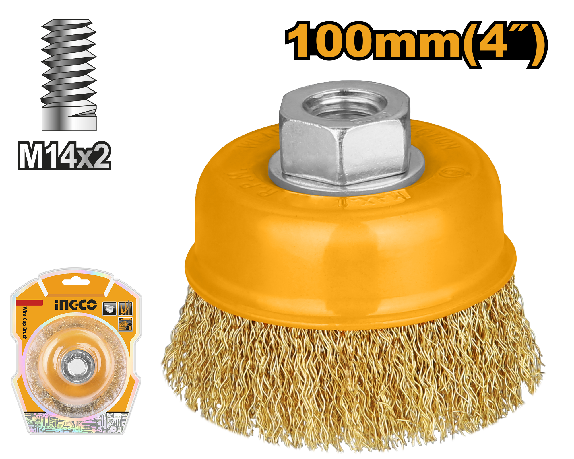 INGCO 100MM (4") Wire Cup Brush - WB11001