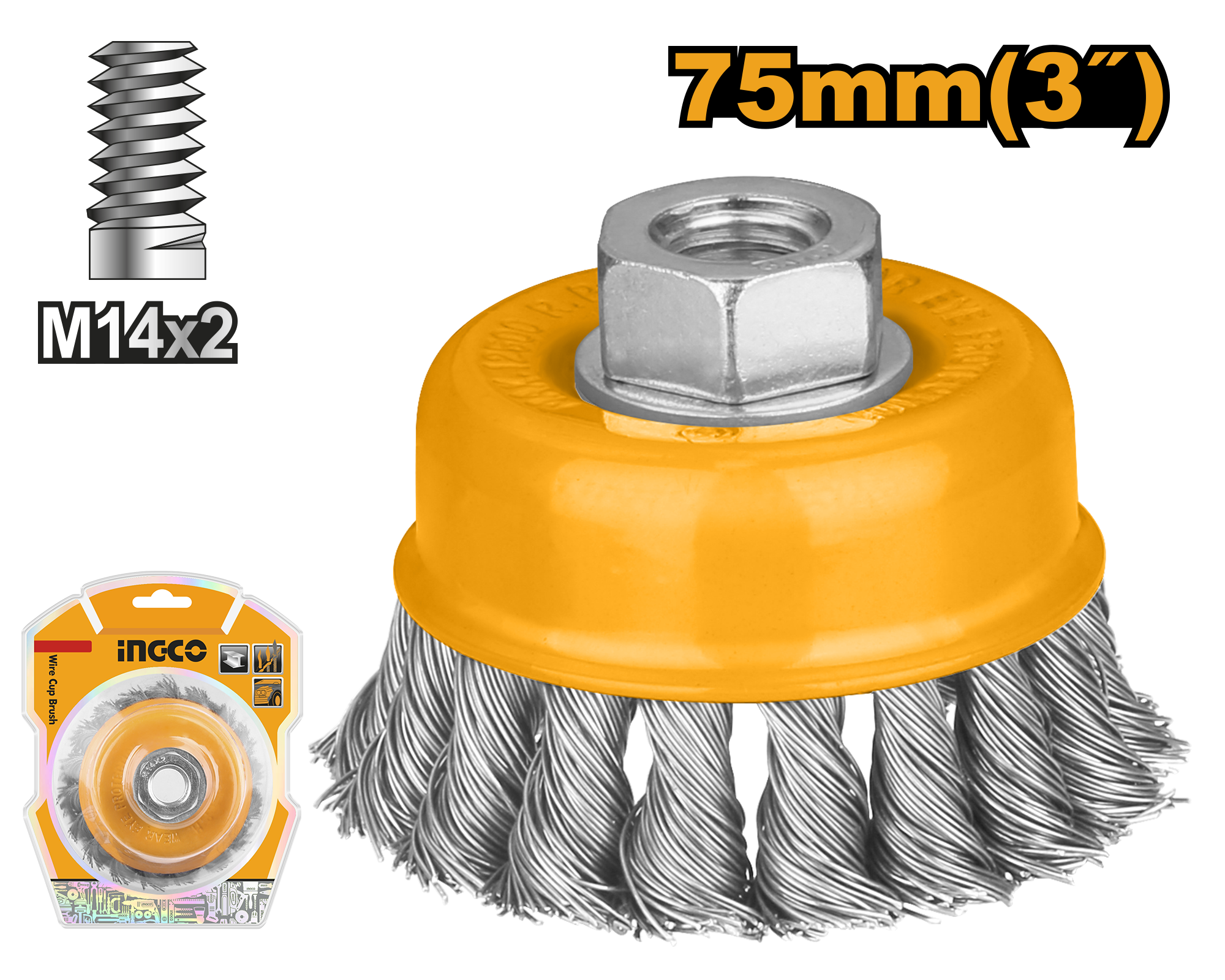 INGCO 75MM (3") Wire Cup Brush - WB20751 Main image