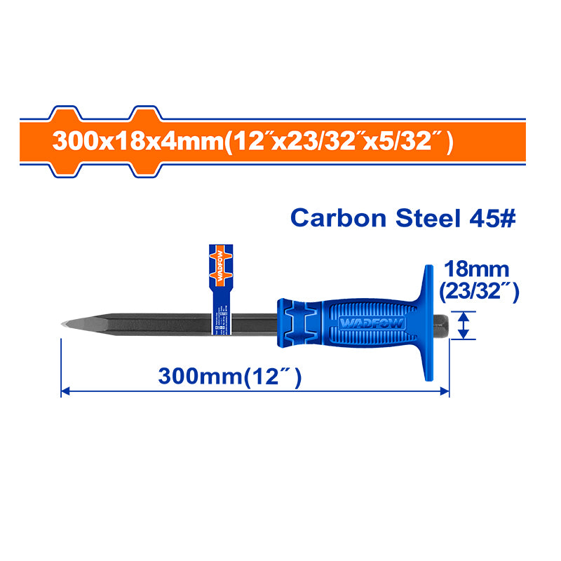 WADFOW 300x18x4MM (12"x23/32"x5/32") Concrete Chisel - WCC1304